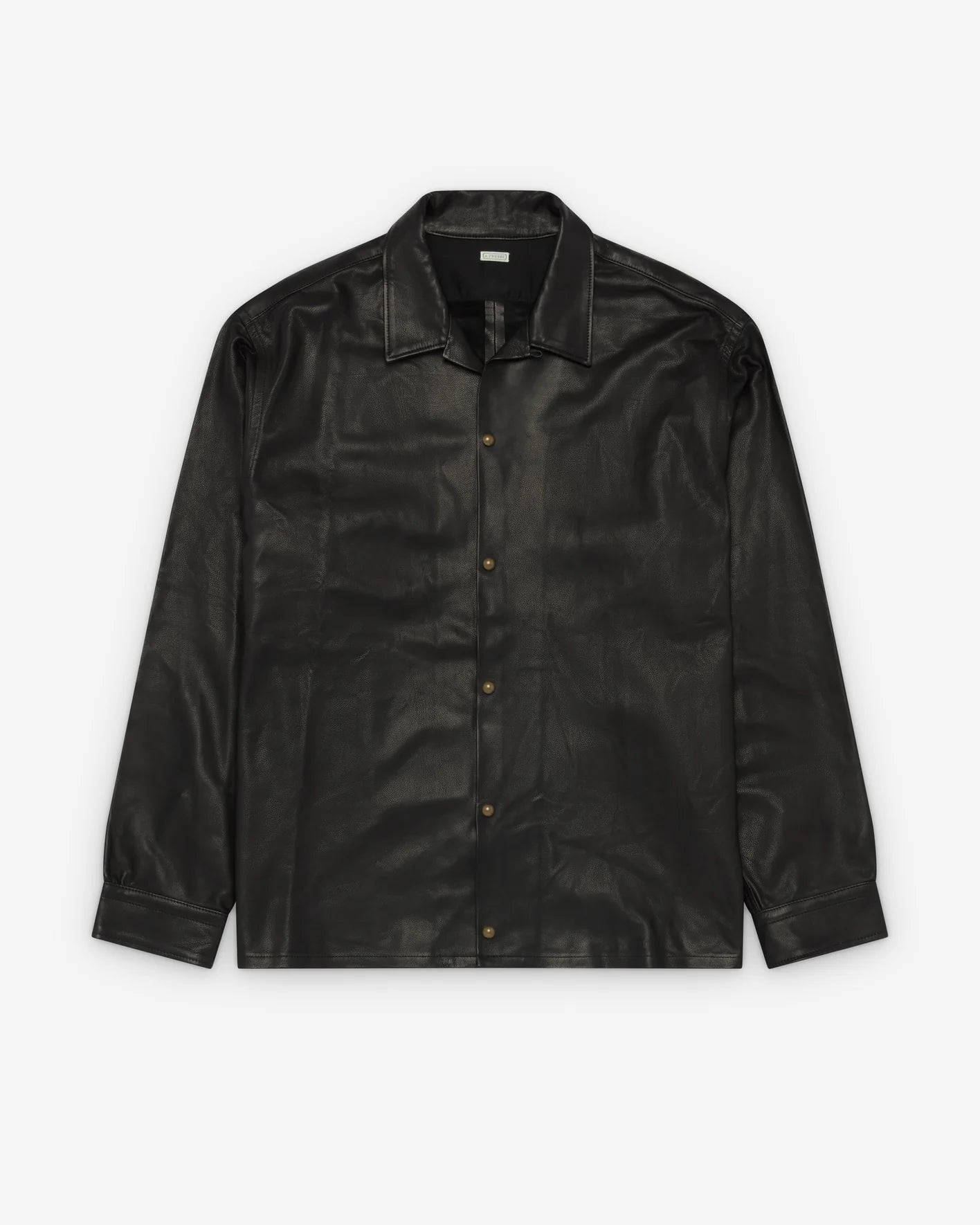 A.PRESSE 26SS Leather Open Collar Shirt
